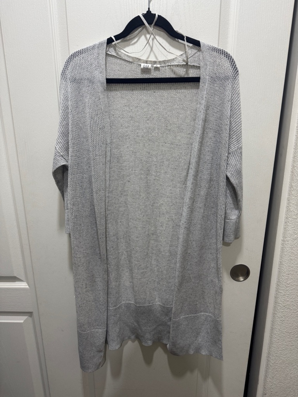 GAP Women’s Gray Long Open Front Cardigan Sweater Size M Lightweight